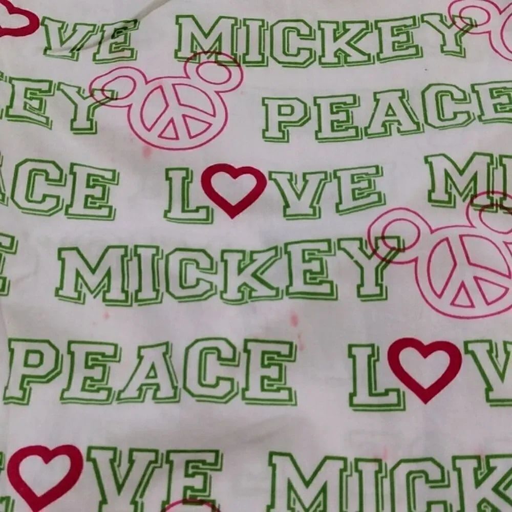 Disney‎ VTG White Neon Mickey Mouse Printed Convertible PJ Pants Large - Picture 12 of 13